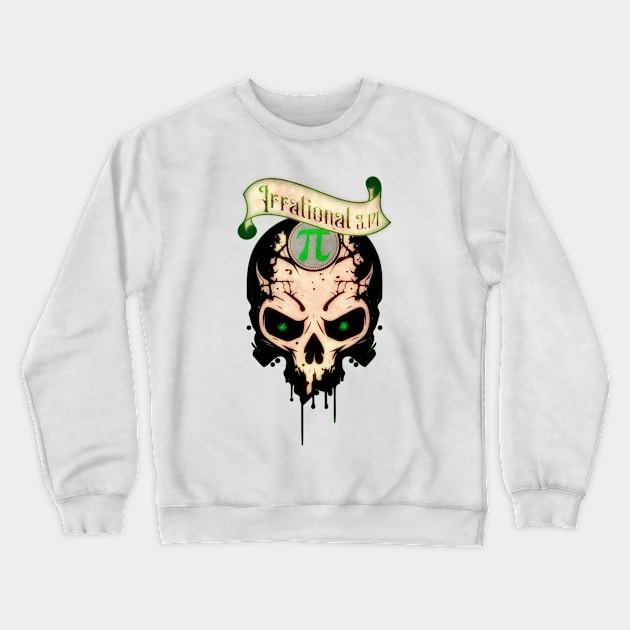 PI Day Irrational Skull Design Forest Green Edition Crewneck Sweatshirt by mythikcreationz